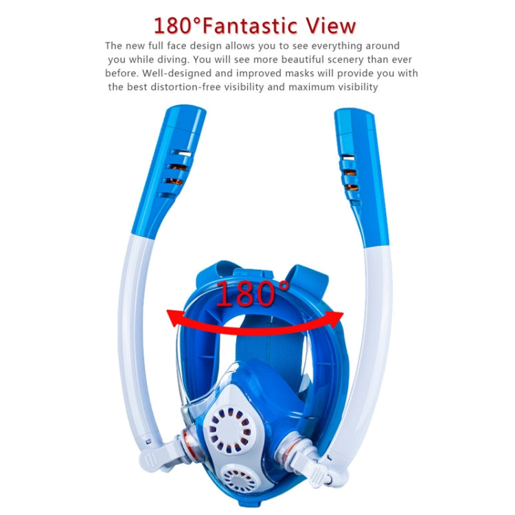 Kids Double Tube Full Dry Silicone Diving Snorkeling Mask Swimming Glasses, XS