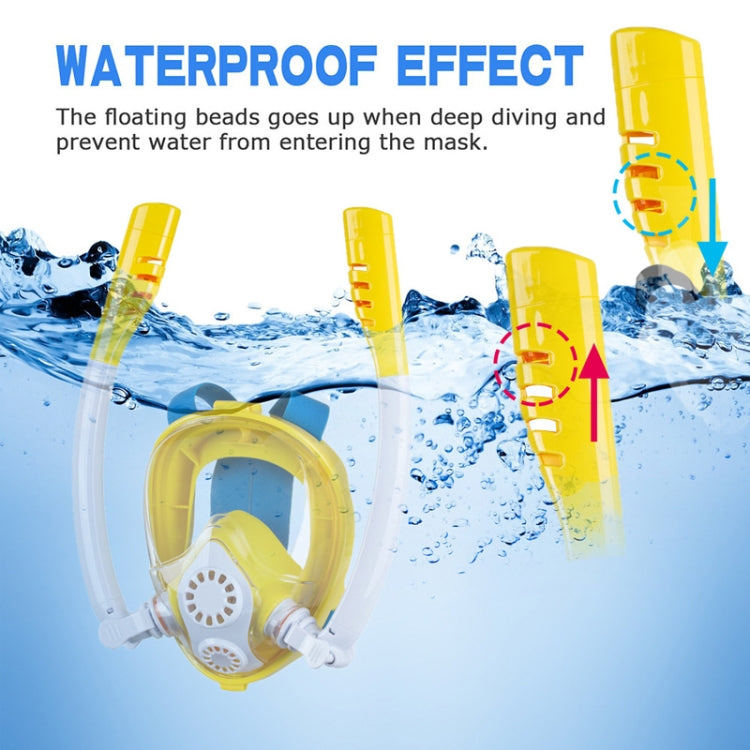 Kids Double Tube Full Dry Silicone Diving Snorkeling Mask Swimming Glasses, XS
