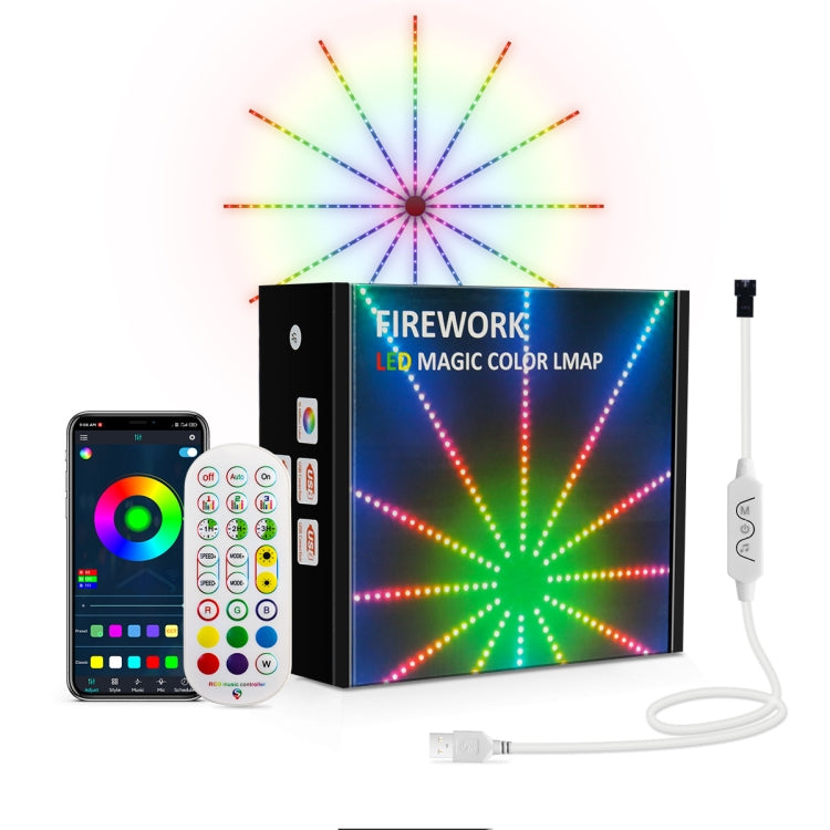 Christmas Fireworks RGB Music Atmosphere Meteor Light, 224 LED