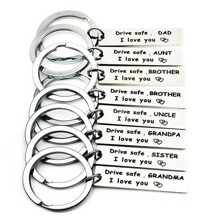 10 PCS C1010 Drive Safe Stainless Steel Tag Keychain, 10x40mm