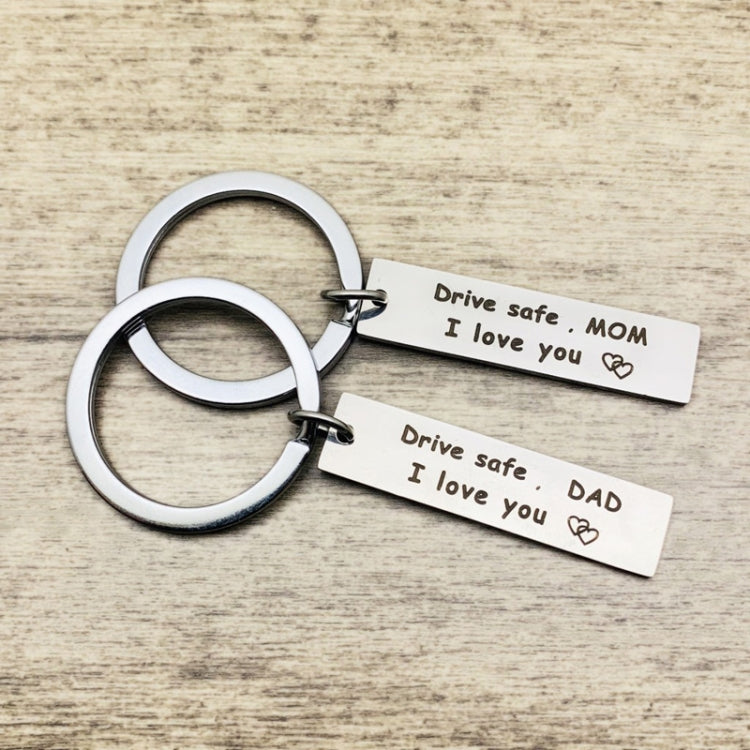 10 PCS C1010 Drive Safe Stainless Steel Tag Keychain, 10x40mm