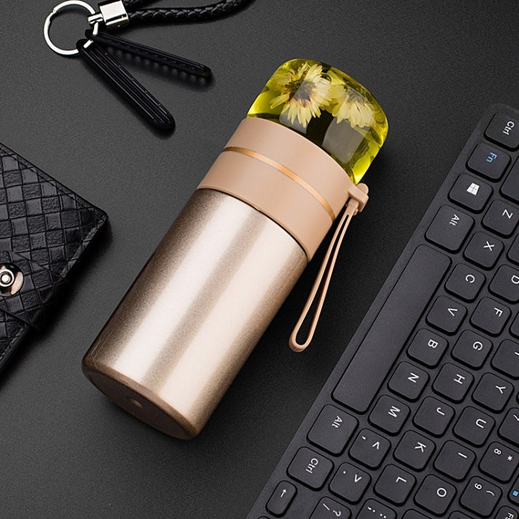 739 316 Stainless Steel Tea Glass Thermos Cup, White, Black, Gold
