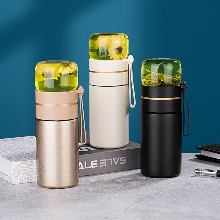 739 316 Stainless Steel Tea Glass Thermos Cup, White, Black, Gold