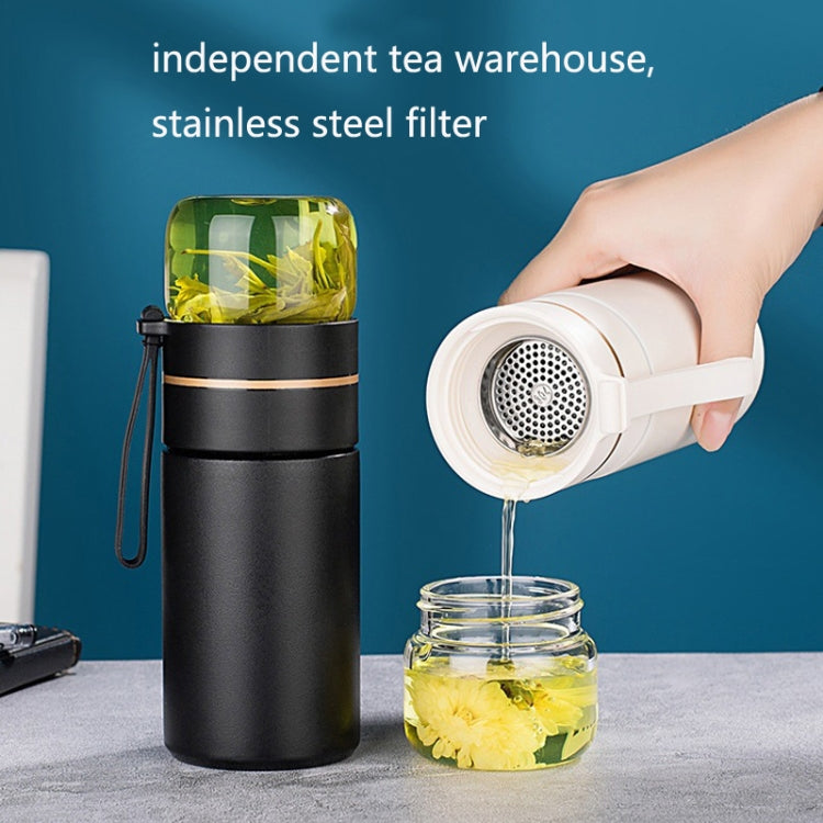 739 316 Stainless Steel Tea Glass Thermos Cup, White, Black, Gold
