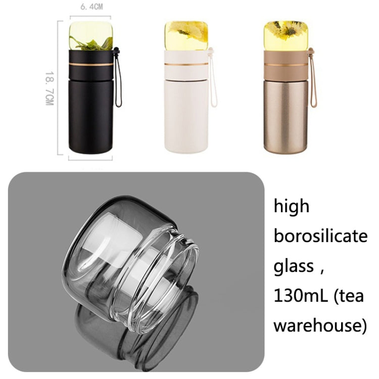 739 316 Stainless Steel Tea Glass Thermos Cup, White, Black, Gold