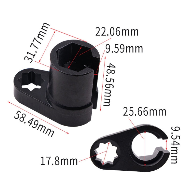 22mm Car Oxygen Sensor Sleeve Disassembly Wrench Tool, 1/2 inch Plum Angle Wrench