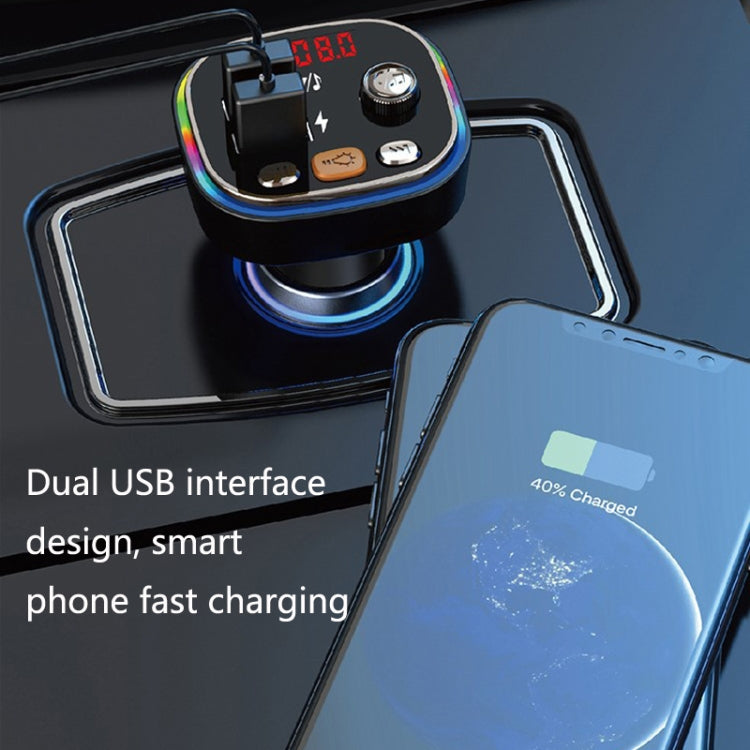 مشغل موسيقى MP3 بمنفذ USB وبلوتوث للسيارة مع أضواء ملونة، C20، C21