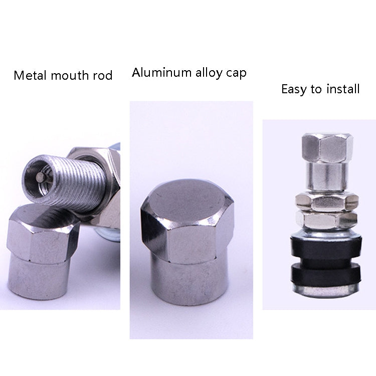 20 PCS Motorcycle Tubeless Tire Valve Stainless Steel Straight Mouth, TR161