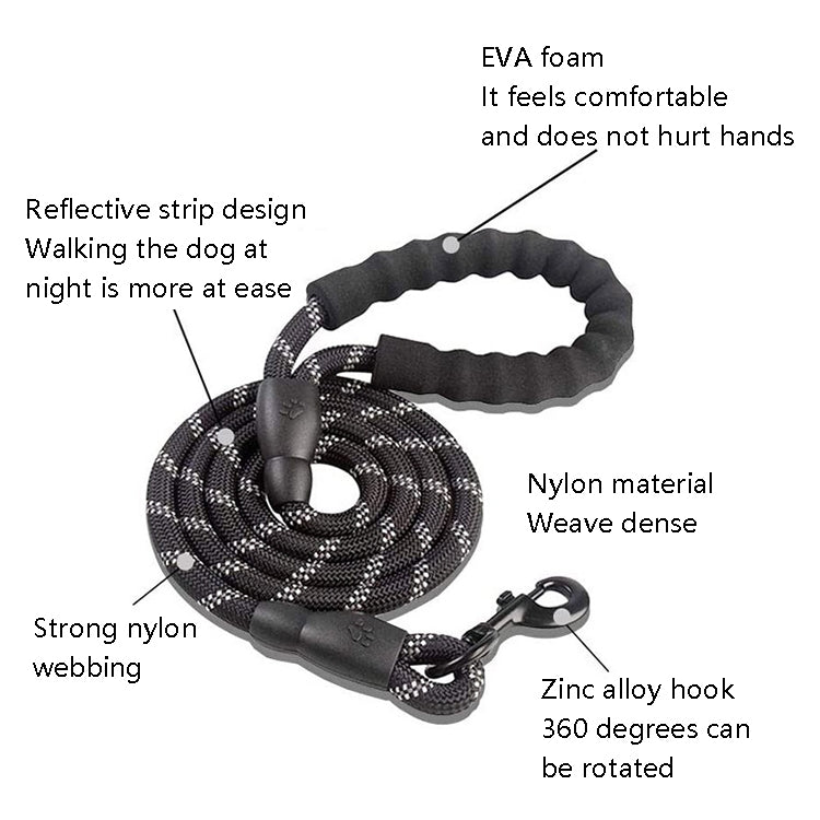 Pet Supplies Reflective Dog Pull Rope, Size:, Length 150cm Thick 1.2cm, Long 150cm Thick 0.8cm, Long 200cm Thick 1.2cm, Long 200cm Thick 0.8cm, Long 300cm Thick 1.2cm, Length 300cm Thick 0.8cm