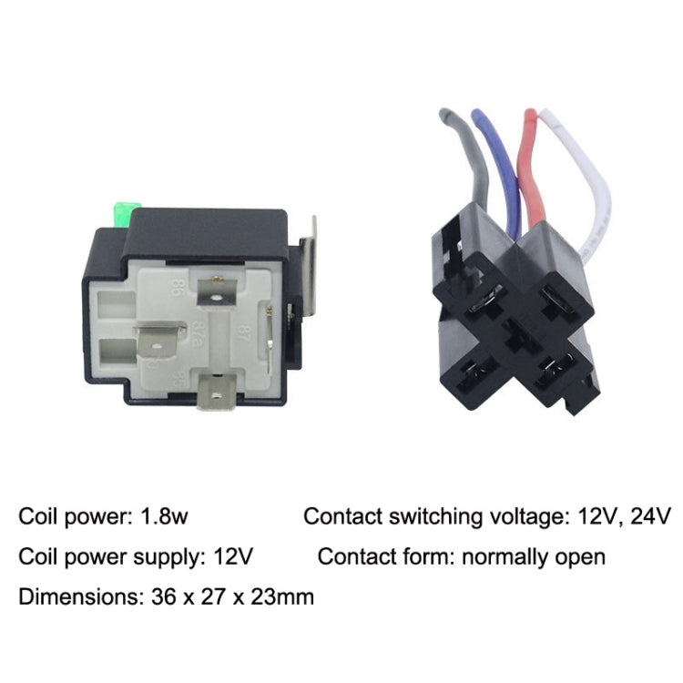 5 Sets JD2912 4 Pin Car Relay With Fuse, 12V, 24V