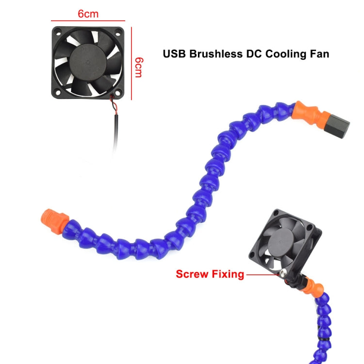 SN6SB-USB Six-Claw LED Lights Welding Station With Magnifying Glass & Fan, SN6SB-USB