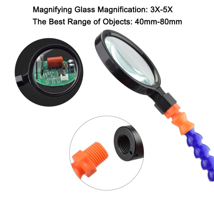 SN6SB-USB Six-Claw LED Lights Welding Station With Magnifying Glass & Fan, SN6SB-USB