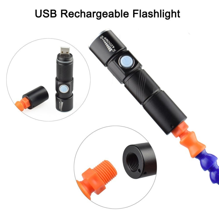 SN6SB-USB Six-Claw LED Lights Welding Station With Magnifying Glass & Fan, SN6SB-USB
