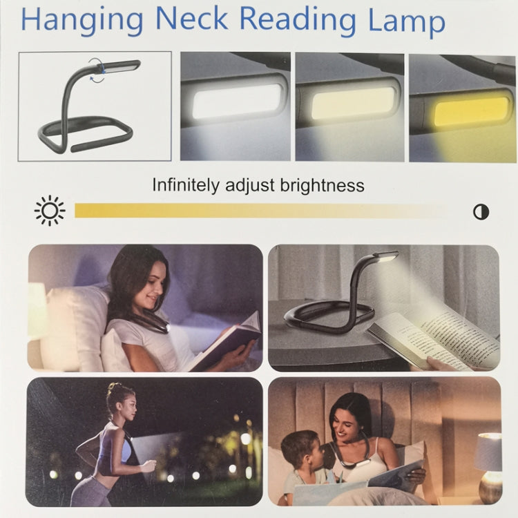 مصباح طاولة معلق للرقبة بمنفذ USB GH-8، ضوء ليلي، أسود، أبيض