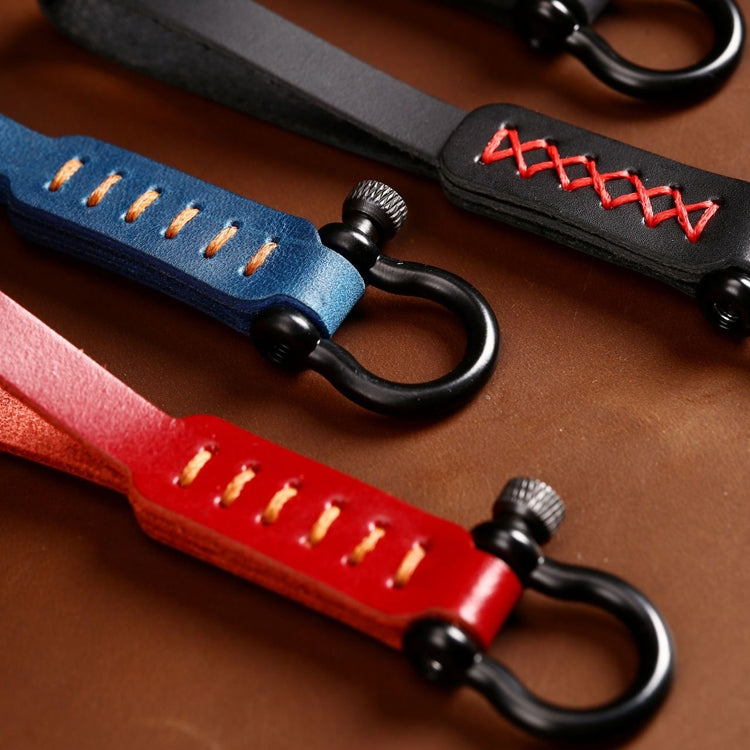 A001 Car Keychain Leather Long Key Rope, Oil Wax Black, Oil Wax Red, Crazy Horse Black, Crazy Horse Brown, Crazy Horse Blue