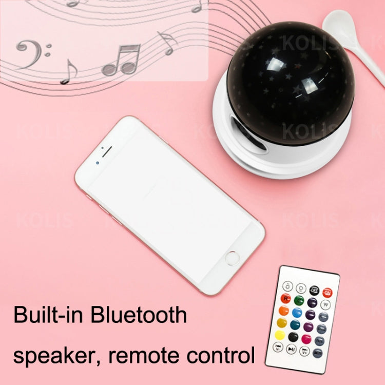 Bluetooth Music Starry Sky LED Projection Lamp, Spec:, Remote Control-EU Plug
