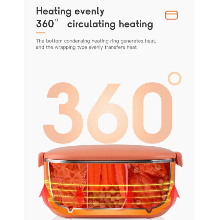 48W 1L 304 Stainless Steel Heating Lunch Box Can Be Plugged In, US Plug, 12V Car Plug, EU Plug, UK Plug