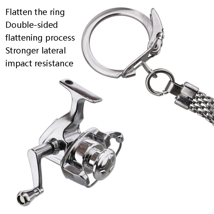 Metal Fishing Wheel Decoration Pendant Mini Wheel Fish Key Chain, A, B, C
