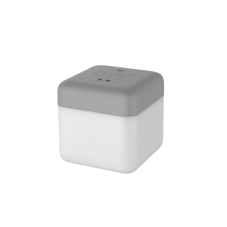 Square Flip Polyhedral Timing Night Light, Grey, Orange, Green, Dark Wood Grain, Light Wood Grain, White Marble Pattern, Black Marble Pattern