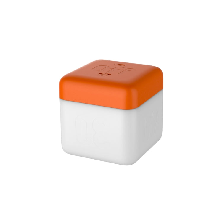 Square Flip Polyhedral Timing Night Light, Grey, Orange, Green, Dark Wood Grain, Light Wood Grain, White Marble Pattern, Black Marble Pattern