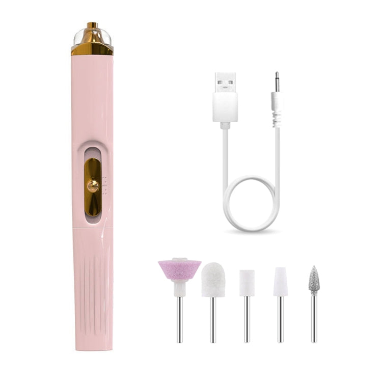 BZX5 5 In 1 USB Nail Polisher Peeling Manicure, Silver White, Rose Pink