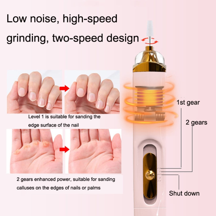 BZX5 5 In 1 USB Nail Polisher Peeling Manicure, Silver White, Rose Pink
