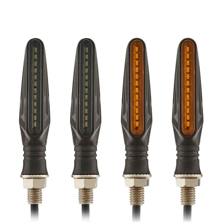 2pcs MK-109 Motorcycle Flow Steering Lamp LED Signal Light, MK-109(Black ), MK-109(Yellow )
