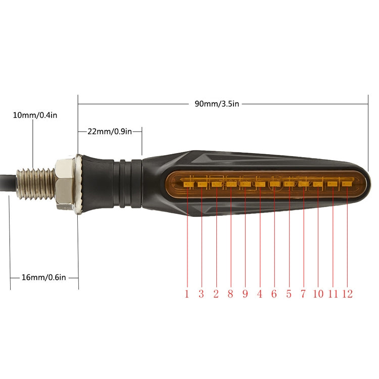2pcs MK-109 Motorcycle Flow Steering Lamp LED Signal Light, MK-109(Black ), MK-109(Yellow )
