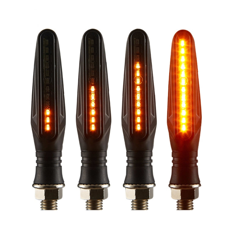 2pcs MK-109 Motorcycle Flow Steering Lamp LED Signal Light, MK-109(Black ), MK-109(Yellow )