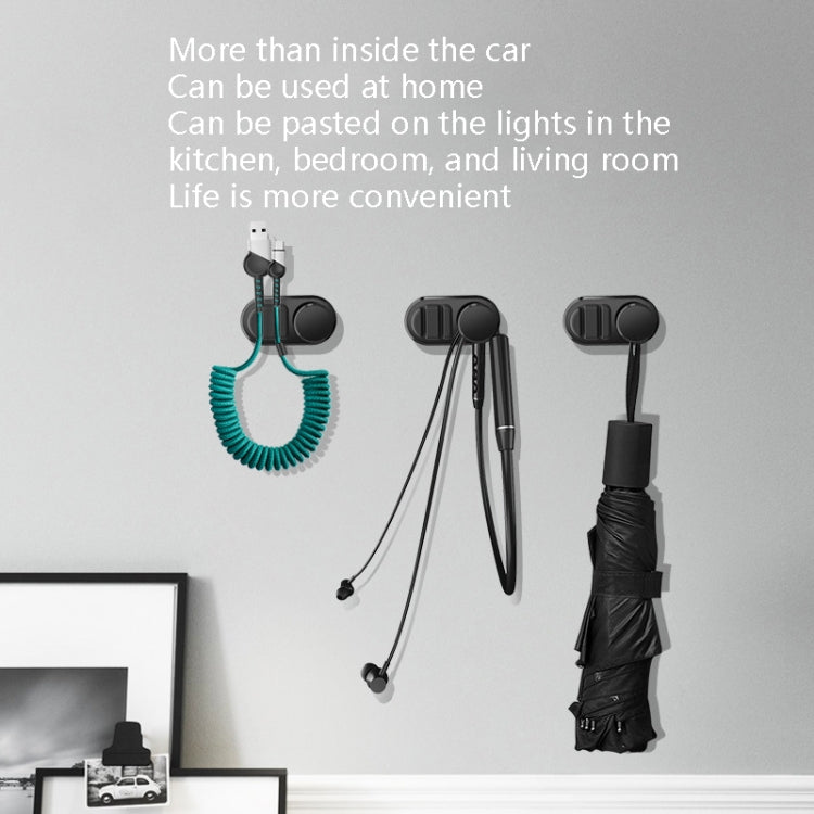 3 PCS Car Sticky Storage Data Cable Hook
