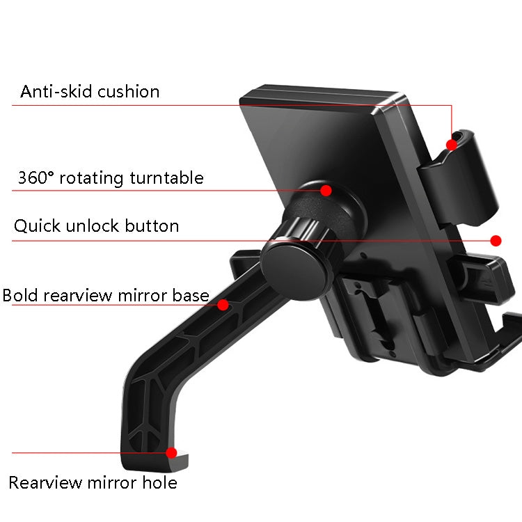 Y02 Electric Bike Mobile Phone Bracket, Style:, Rearview Mirror Installation, Handlebar Installation