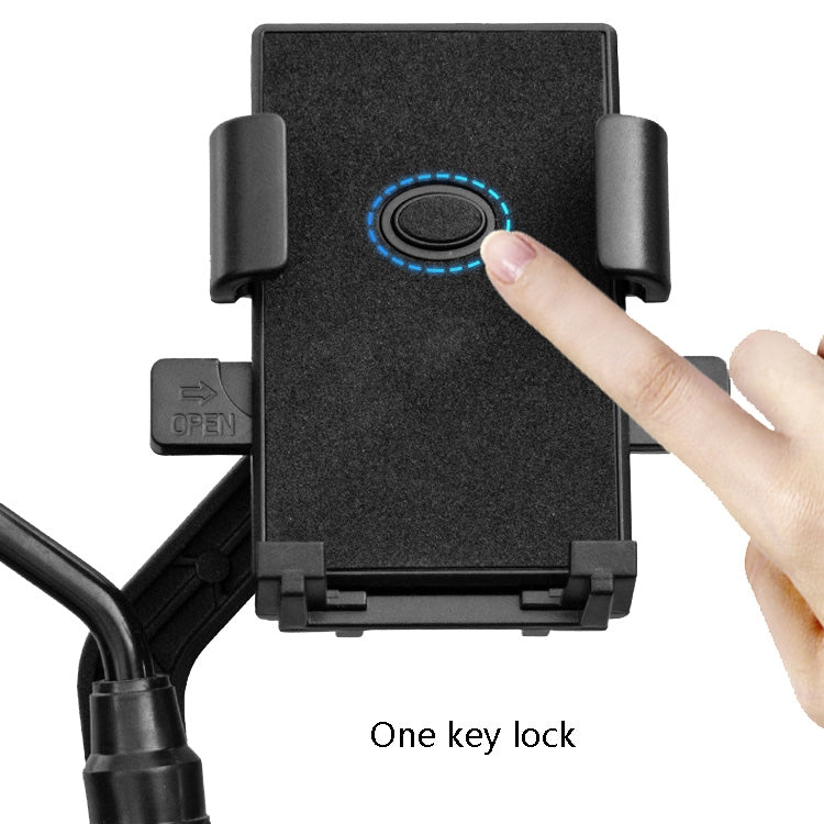 Y02 Electric Bike Mobile Phone Bracket, Style:, Rearview Mirror Installation, Handlebar Installation