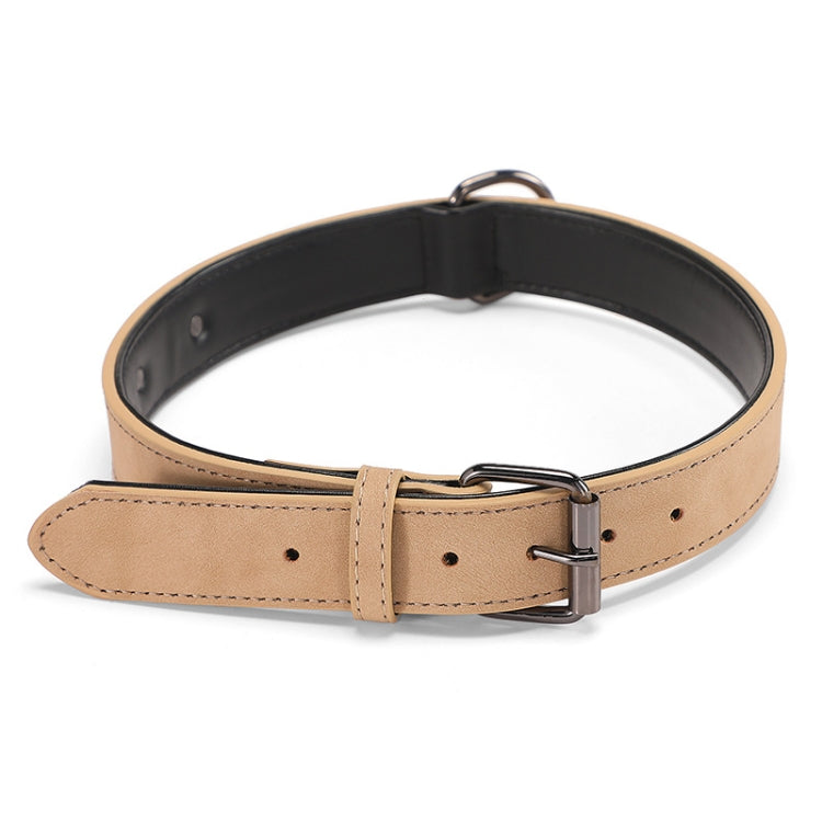 JINMAOHOU Dogs Double-Layer Leather Collar, XS 34x1.7cm, S 39x2.2cm, M 49x2.7cm, L 59x3.2cm