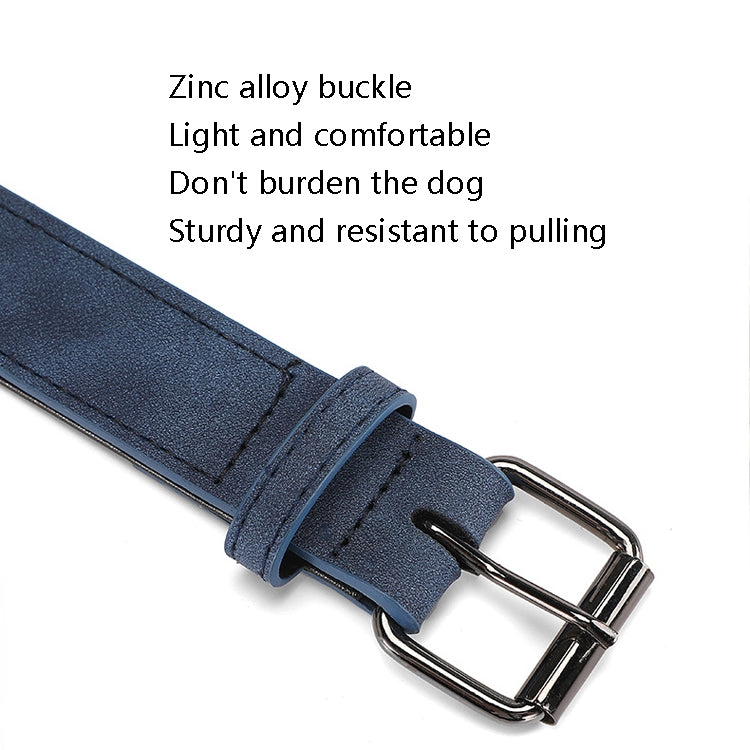 JINMAOHOU Dogs Double-Layer Leather Collar, XS 34x1.7cm, S 39x2.2cm, M 49x2.7cm, L 59x3.2cm