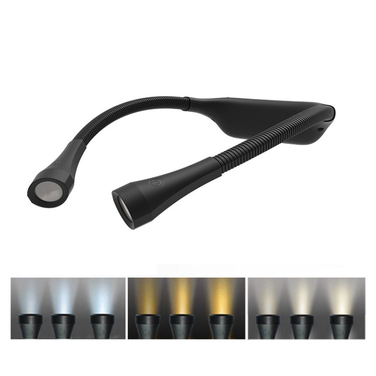 Hanging Neck Lamp Student Eye Protection Led Reading Lamp USB Rechargeable Book Lamp, White, Black