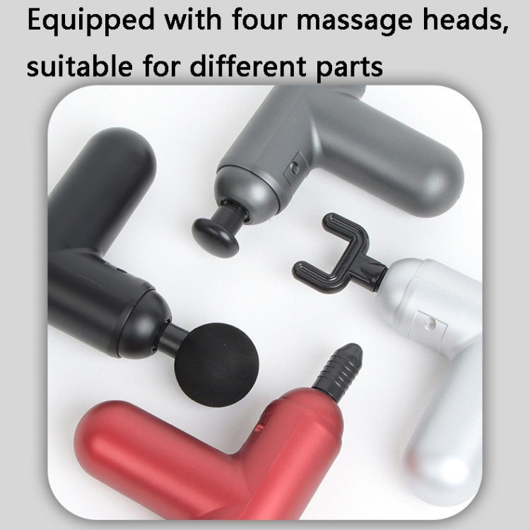 J12A Mini Vibrating Massage Button Type Fascia Gun, Black, Gray, Silver, Red