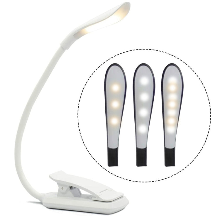 8027D-2 7 Beads LED Eye Protection Reading Folding Book Clip Light, White, Black