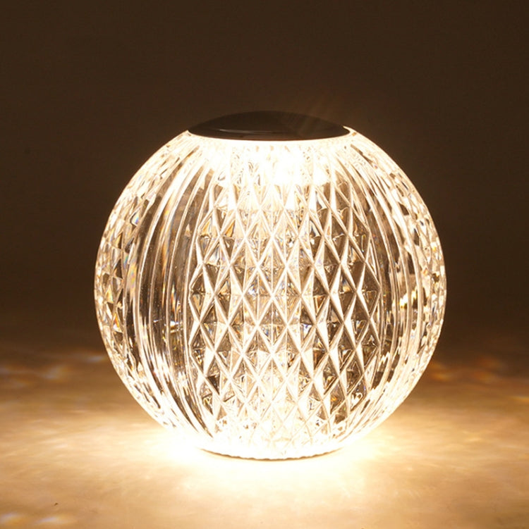 Crystal Ball Small Table Lamp USB Acrylic Night Light, MT2 80 x 80mm, MT1 110 x 110mm