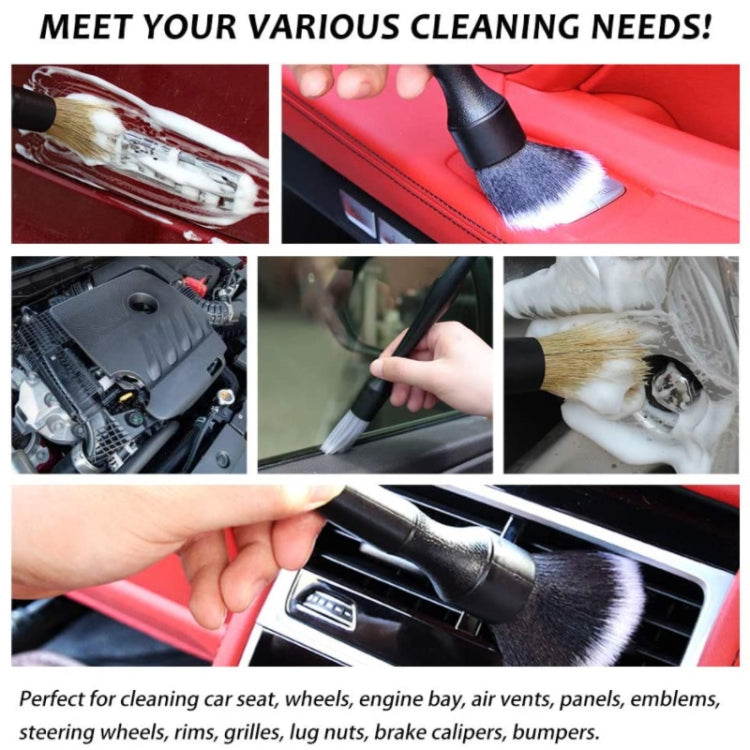 Car Air Conditioner Outlet Brush Interior Cleaning Soft Brush, Small+Large Black, Small+Large Blue, Small+Large Red