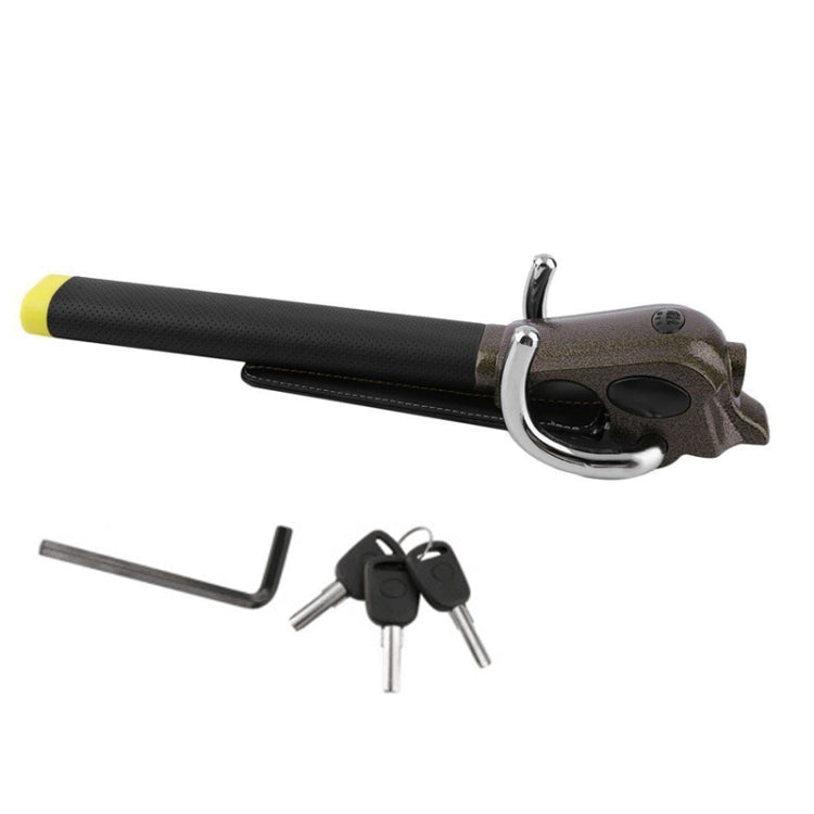 Car Steering Wheel Anti-Theft Lock, Anti-Theft Lock((Black Gold))