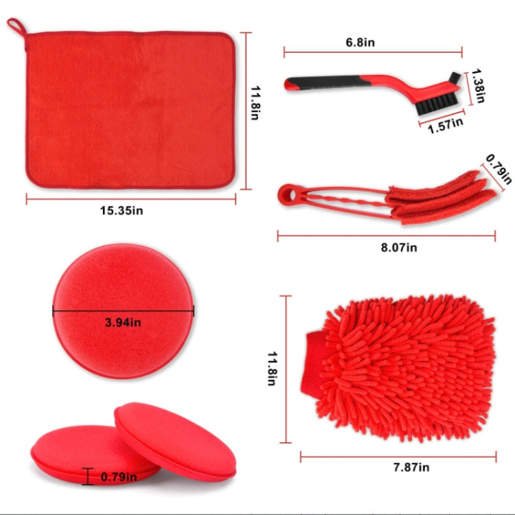 Car Wash Cleaning Brush Waterproof Car Wash Gloves, 18 PCS / Set