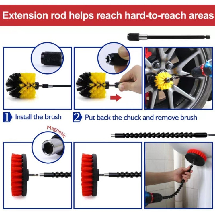 Car Tire Slits Multi-Function Cleaning Brush, 23 PCS / Set