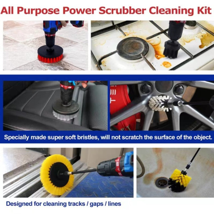 Car Tire Slits Multi-Function Cleaning Brush, 23 PCS / Set