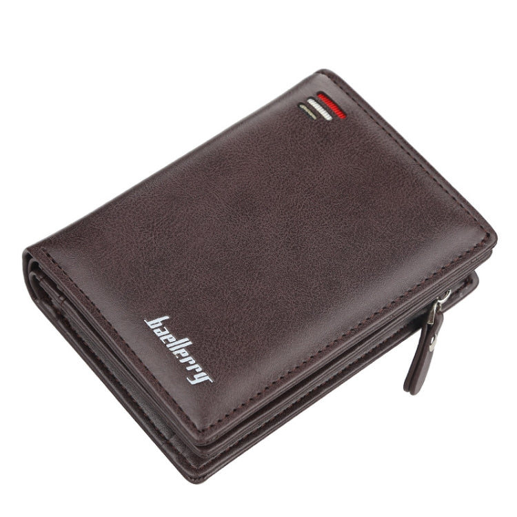 Baellerry D3216 Men Short Vertical Multi-Card Snap Coin Purse, Khaki, Black, Brown