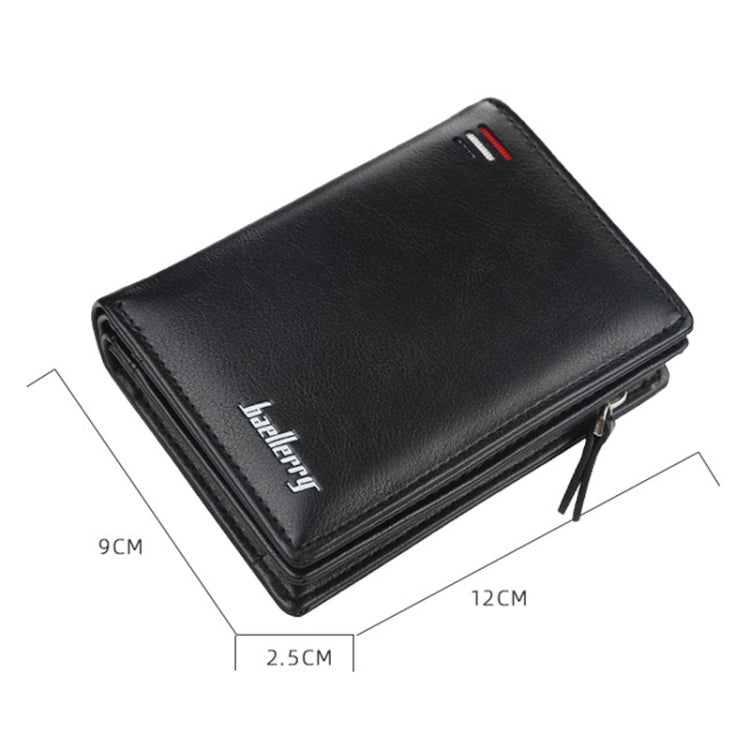Baellerry D3216 Men Short Vertical Multi-Card Snap Coin Purse, Khaki, Black, Brown