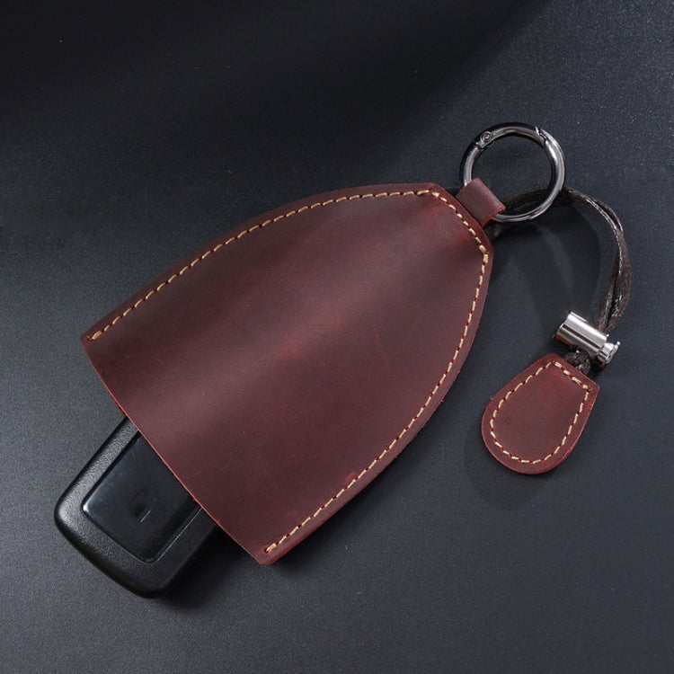 18Y-009 Vintage Handmade Leather Car Pull-Out Key Case, Plant Tanned Leather, Oil Wax Skin Olive Green, Oil Wax Skin Blue, Oil Wax Skin Tea, Oil Wax Skin Camel