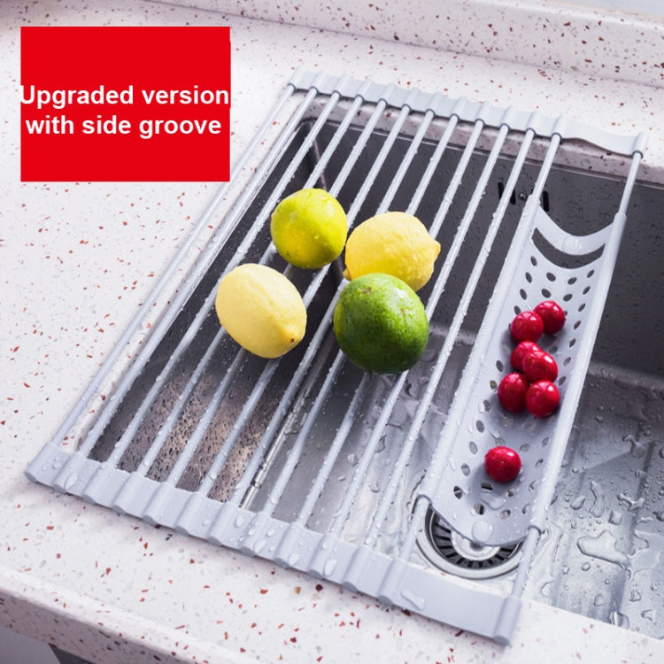 Kitchen Silicone Drain Rack Sink Drain Rack, 52 x 33cm Gray, 52 x 33cm White Gray, 43 x 33cm Gray, 43 x 33cm White Gray