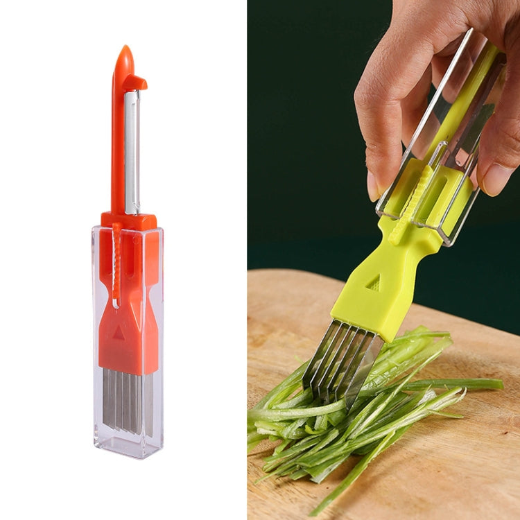 Home Kitchen Multifunctional Green Onion Peeler, Green, Yellow, Orange