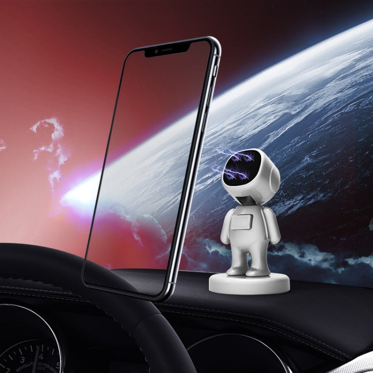 TOPFREE Astronaut Car Bracket Magnetic Adhesive Paste Navigation Car Phone Bracket, White, Black