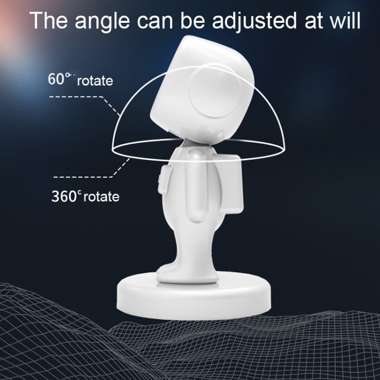 TOPFREE Astronaut Car Bracket Magnetic Adhesive Paste Navigation Car Phone Bracket, White, Black